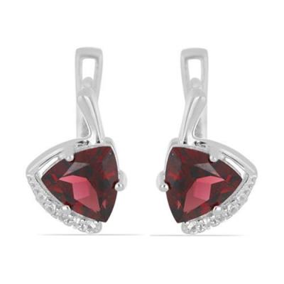BUY STERLING SILVER NATURAL RHODOLITE GEMSTONE EARRINGS –JEWELPIN